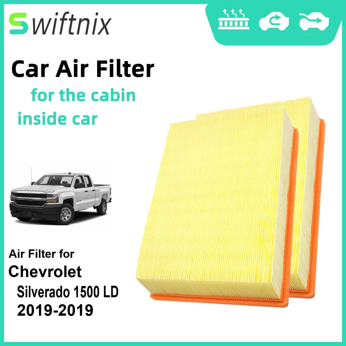 

Воздушный фильтр двигателя Calm Carbon Fiilter для салона Chevrolet Silverado 1500 LD 2019-2019 CA8755A 15908915 15908916, 2 шт.
