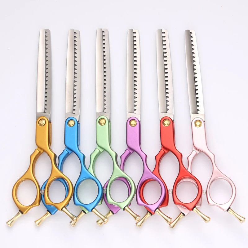 HUASIS AR-HU53 Professional 6.5inch Dog Grooming Scissors Pet Thinning Shear Light Aluminum Handle JP440C Pets Accessories