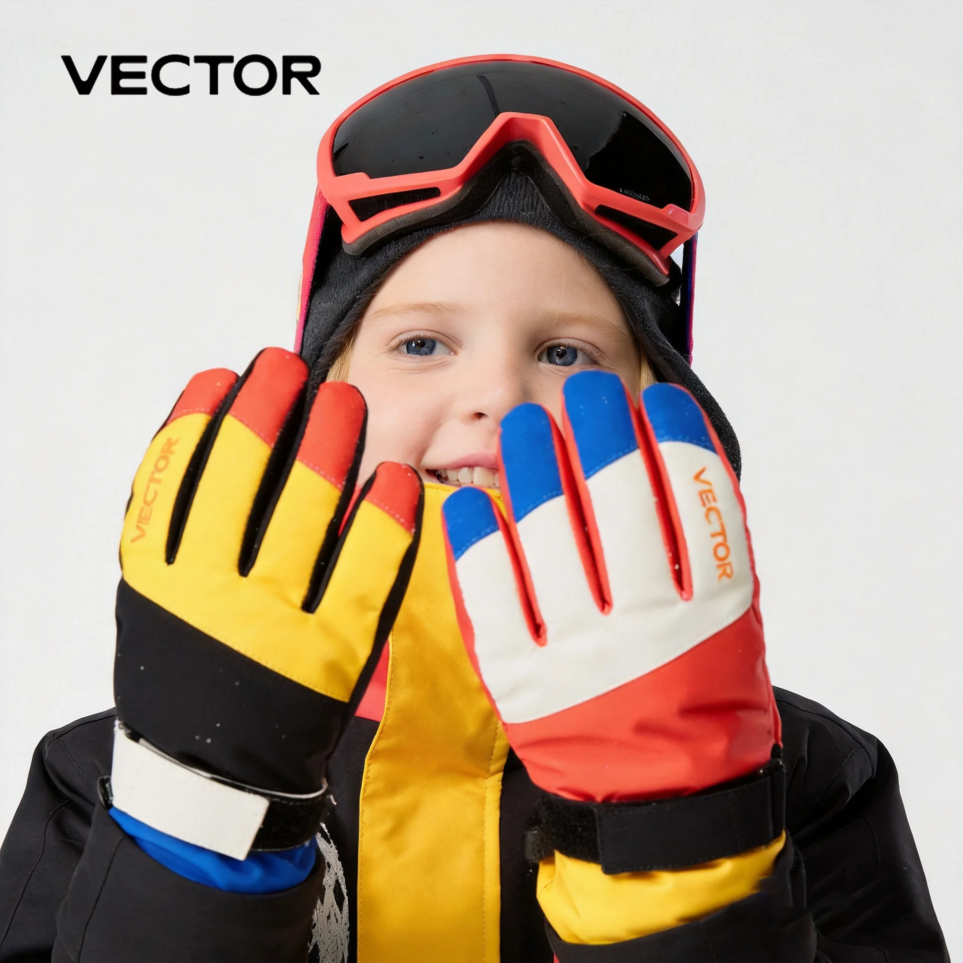 VECTOR Warm Ski Gloves Children's Winter Wool Waterproof Warm Ski Snowboard Gloves 3M Cotton Heated Gloves Outdoor sports Hiking