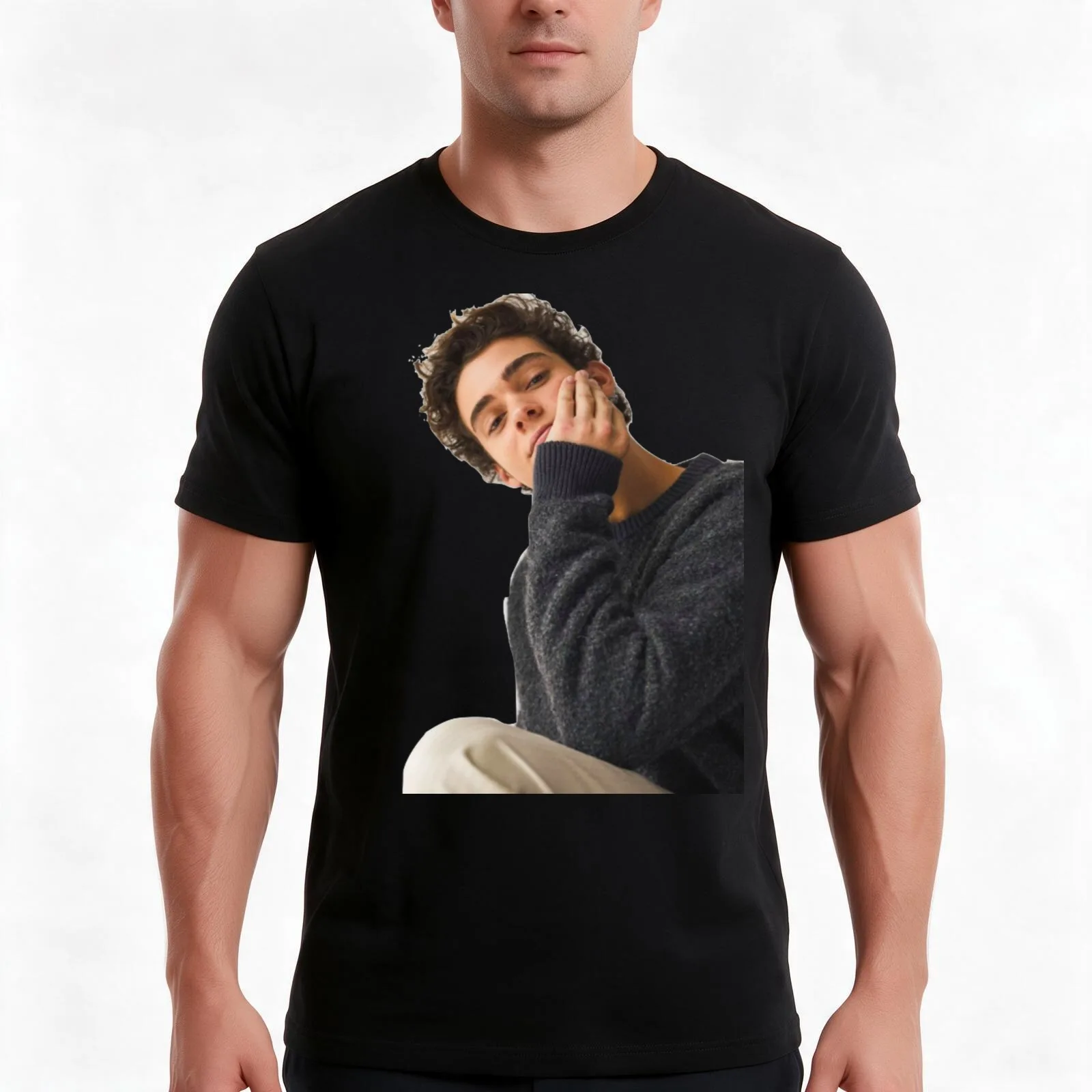 Joshua Basset T-Shirt, Summer Casual Cotton Tee, Oversized Streetwear Tops, Vintage Graphic Print, Loose Fit Short Sleeve