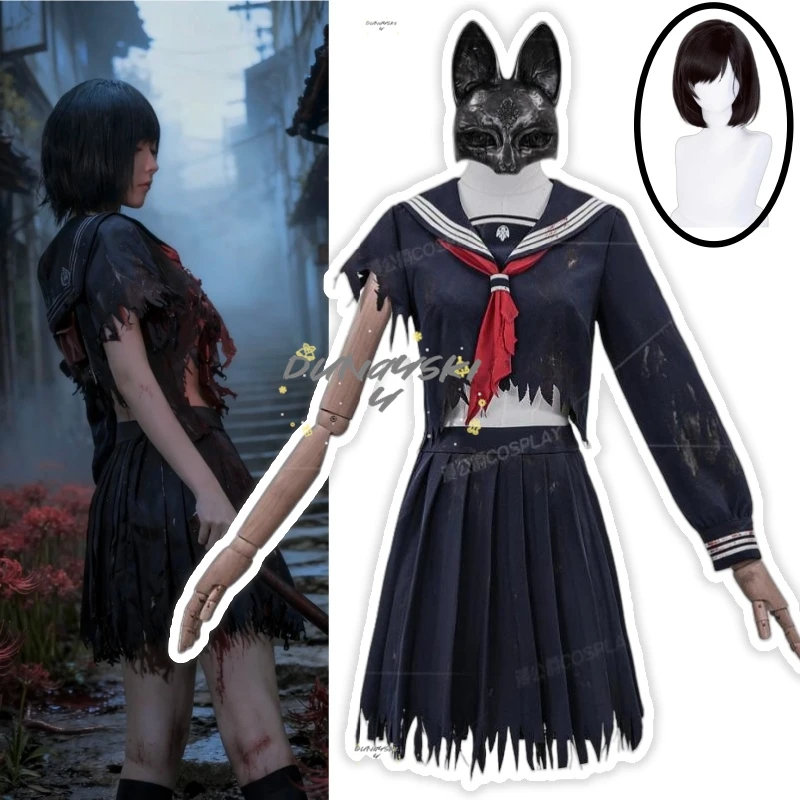 

Anime Shimizu Hinako Cosplay Costume Wig Mask Women JK School Uniform Dress XS-3XL Halloween Carnival Party Suit