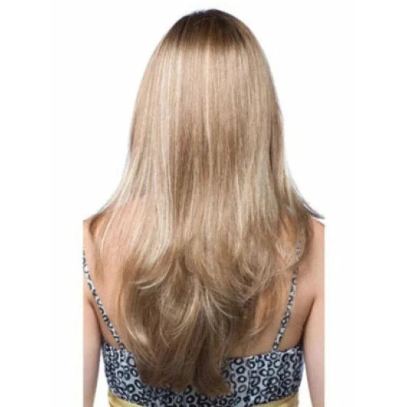 New Women's Long Natural Brown Blond Straight Wig 24 Inch