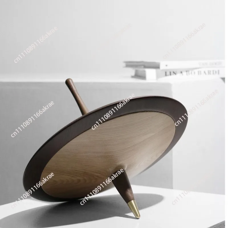 for Simple light luxury metal walnut Thomas rotating gyro ornament living room coffee table soft decoration