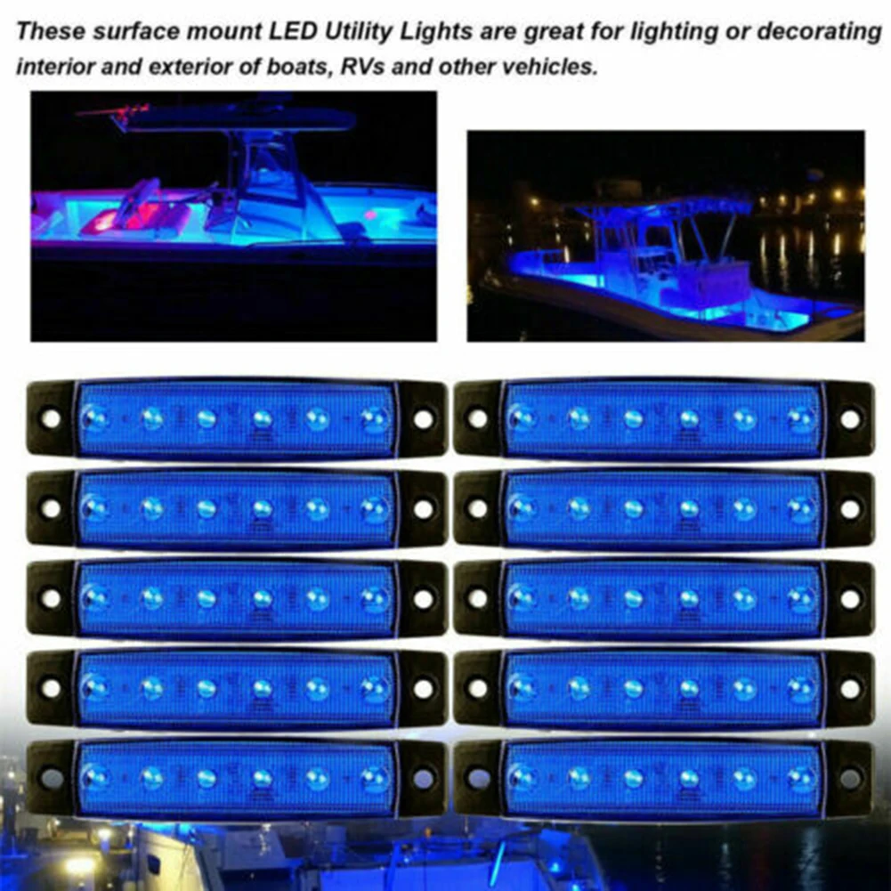 

DC 12V-24V Rock Light For Jeep Offroad IP65 ATV Blue Boat Light Lorry Pickup Rock Lights Trailer 28cm Practical