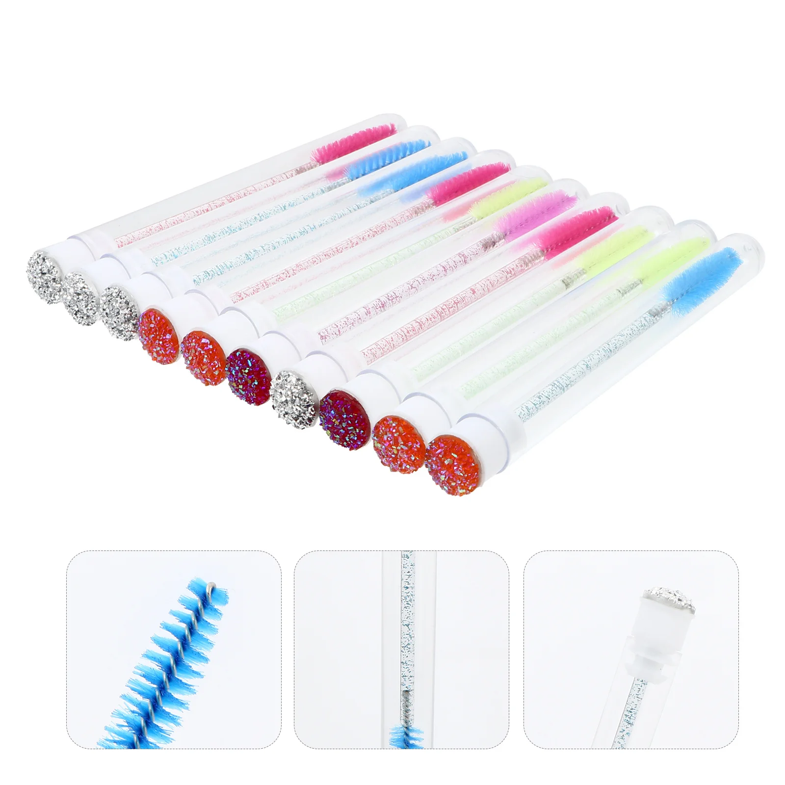 

10Pcs Mascara Bottle Refillable Eyelash Tube Assorted Color Leakproof Lightweight Makeup Brush Container Mascara Bottle