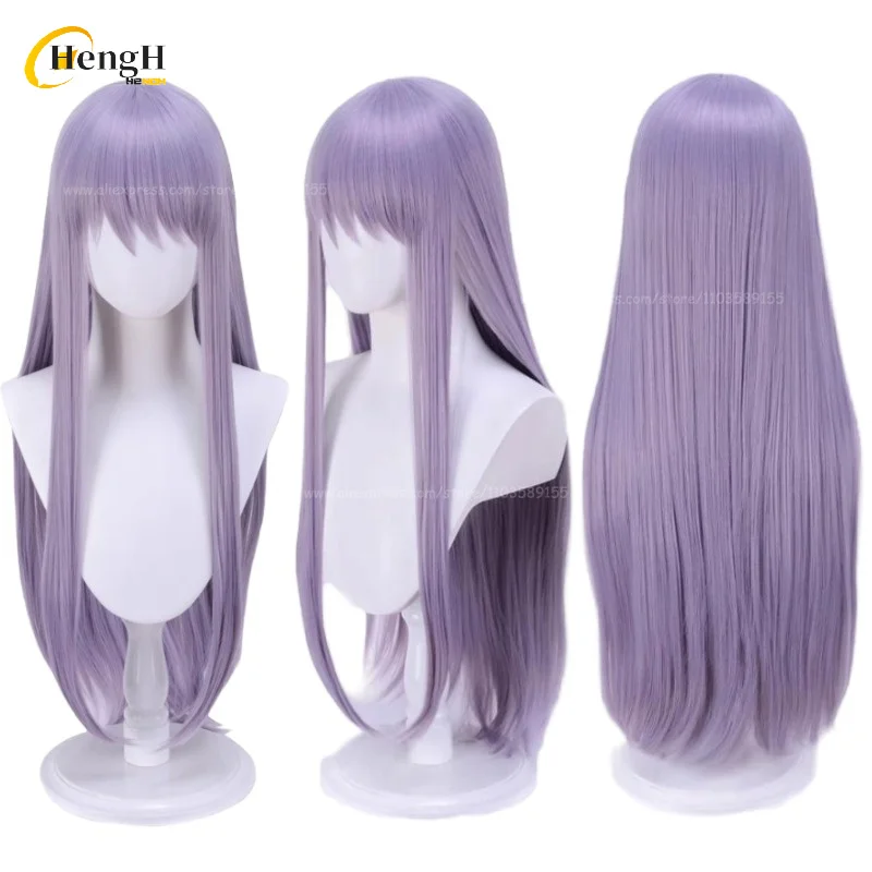 

Anime Yukina Minato Synthetic Hair Long 80cm Purple Grey Cosplay Anime Wig And Hairpin Heat Resistant Hair Party Wigs + Wig Cap