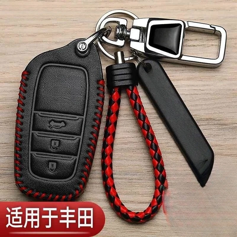 

Genuine Leather Key Fob Cover for 2023 Toyota Corolla Camry RAV4 Front Lander Levin