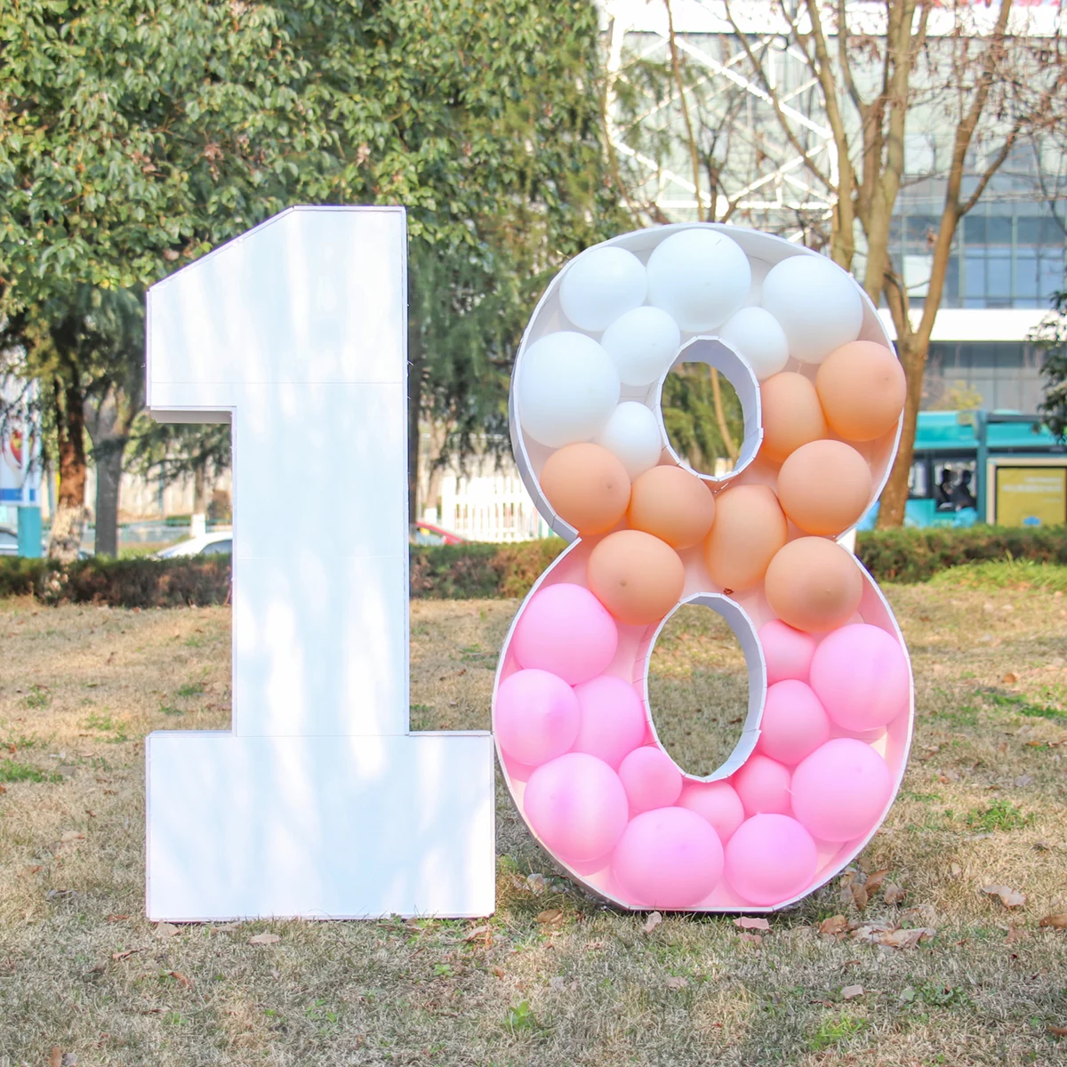 73/93cm Giant Figure 1st 2nd 3rd Balloon Filling Box 16 18 21 Birthday Balloon Number 30 40 50 Balloon Frame Anniversary Decor