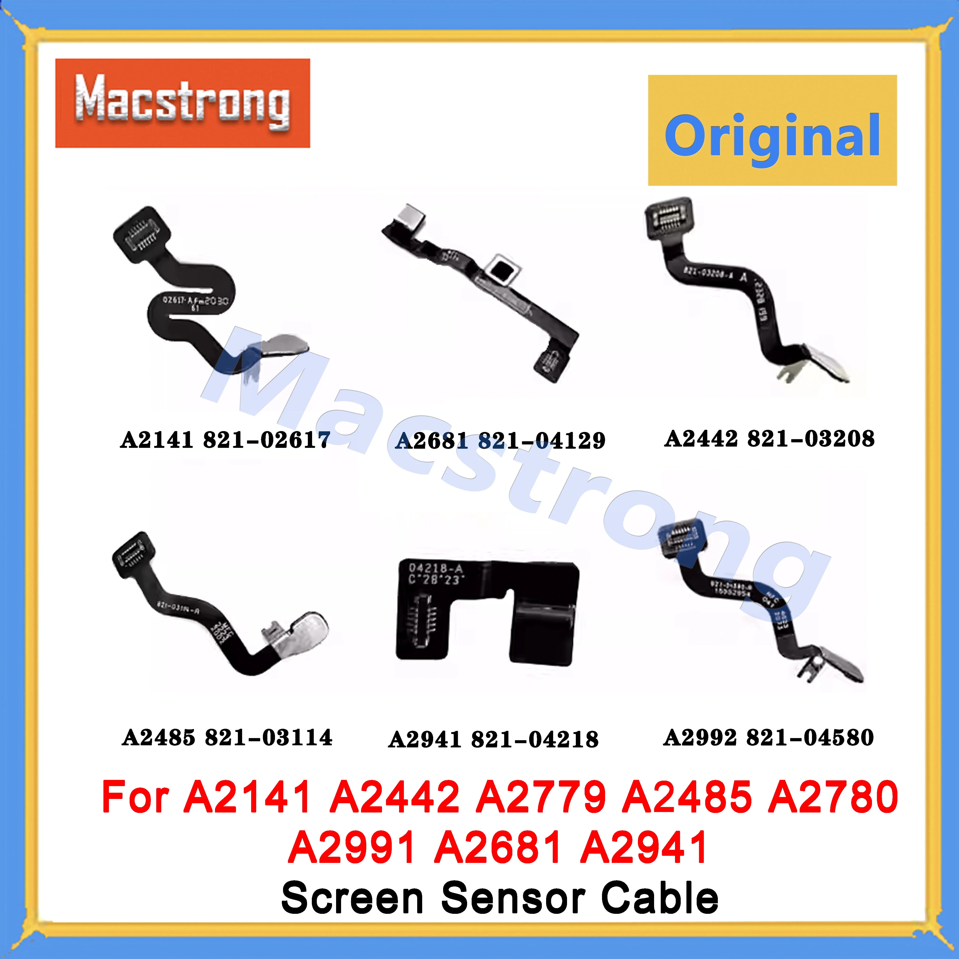 Original LCD Sensor Cable For A2141 A2442 A2779 A2485 A2780 A2681 A2941 LCD Screen Sleep Cable With Program 821-03208 821-03114