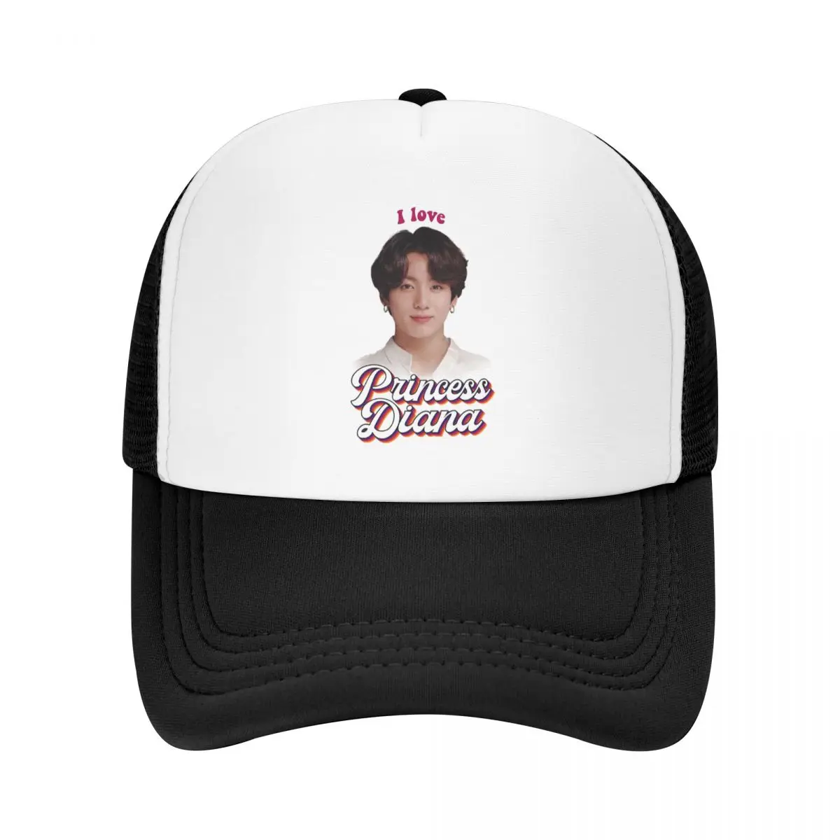 Princess Diana Jungkook Kpop Retro Meme Cap Mesh Baseball Caps Adjustable Hat Hip Hop Summer Unisex Baseball Hats Polychromatic