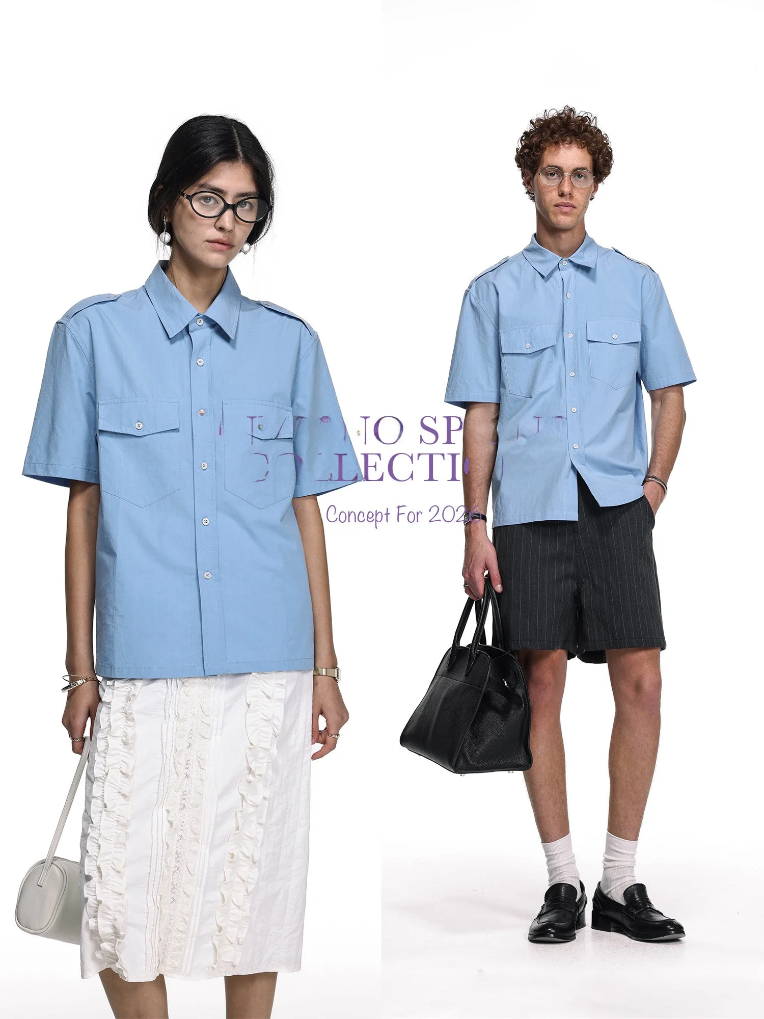 

UnvesnoUNmiu Commuter Faion ort Sve irt Mixed Lenzing Cotton Workwear Sle Loose Fit Urban Youth Spring irt