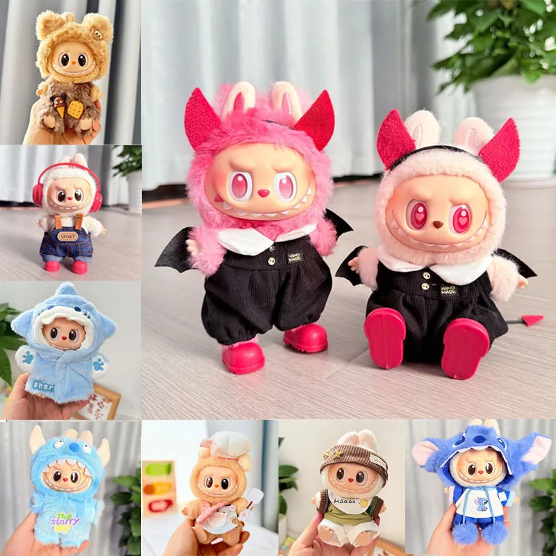 

Кукольная одежда для одежды Labubu, первая вторая третья брелки, подвески, детская одежда, темная ночь, демоны, подарки на Рождество и Хэллоуин