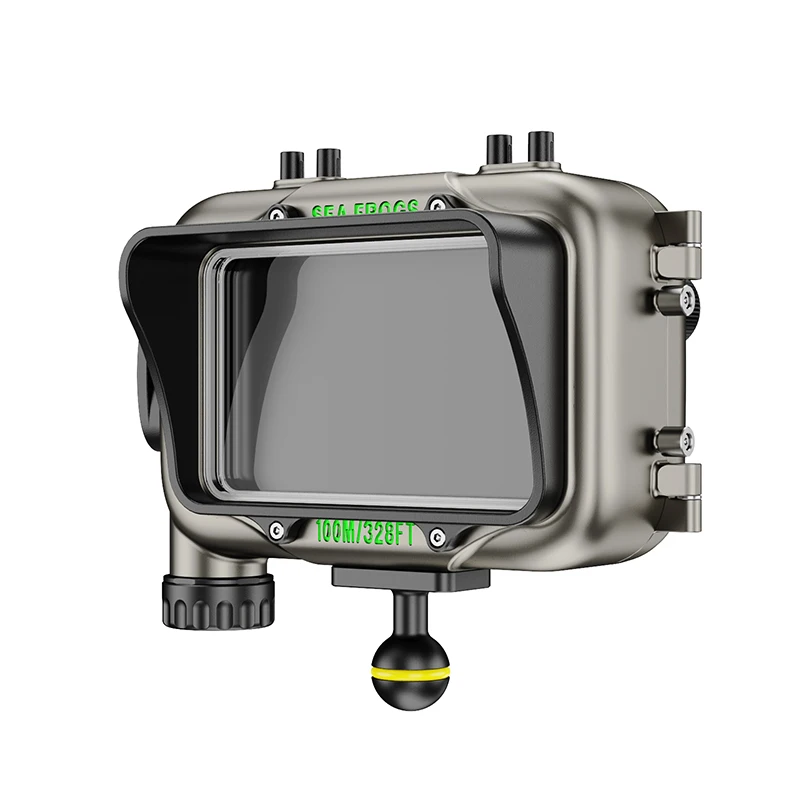 كاميرا Seafrog تحت الماء من سبائك الألومنيوم وشاشة خارجية مقاومة للماء بعمق 100 متر مقاومة للماء