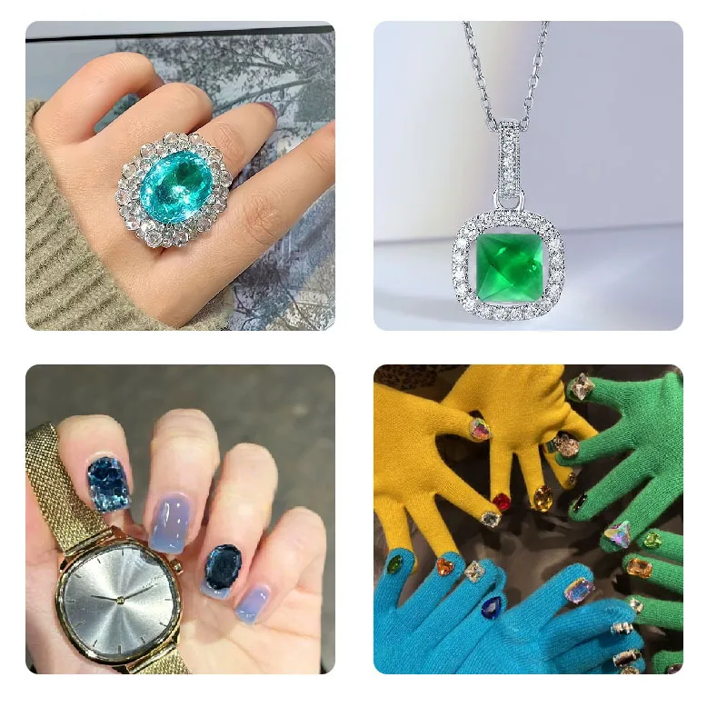 DIY 큐브 링 목걸이 팔찌 네일 아트 보석 패치 크리스탈 에폭시 수지 사랑 모양 실리콘 몰드 쥬얼리 만들기위한