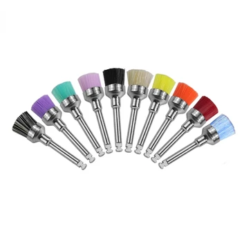 10 قطعة/صندوق المتاح ملمع الأسنان النايلون الخشن فرشاة تلميع الملمع كوب تبييض الأسنان Prophy فرش أدوات طبيب الأسنان