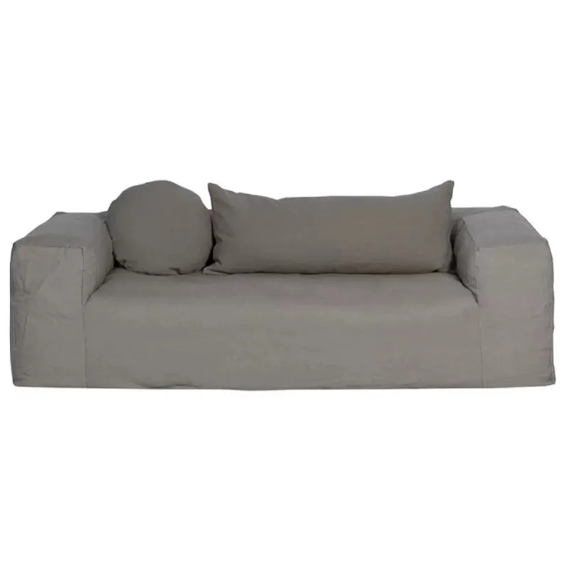 

Japanese-style wabi-**** sofa linen fabric three-person removable and washable tofu block homestay apartment small apartment liv