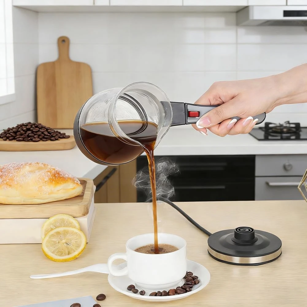 

Кофеварка A83X с ручкой, электрическая турецкая кофеварка, электрическая кофеварка на 500 мл, кофеварка для эспрессо, для чая, мокко, Eu Plu