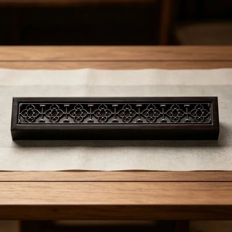 Natural Solid Wood Incense Burner Hollow Design for Stick Incense Purple Sandalwood Aroma Holder Home Decor Zen Style Lying