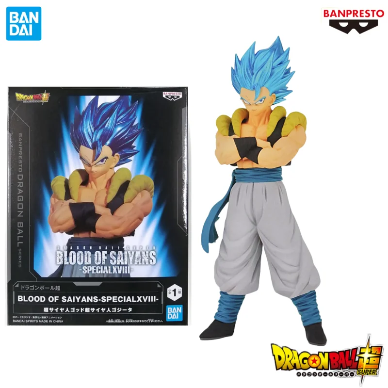 

Bandai BANPRESTO Original Dragon Ball Super Gogeta Blue Hair BLOOD OF SAIYANS SPECIALXVIII Anime Figure Collectible Model