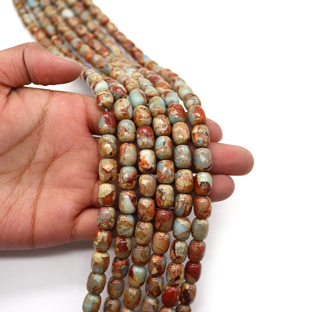 Barrel Shape Emperor Stone Beads Wheel Tube Loose Spacer Beads For Jewelry Making DIY Design Bracelet Finding