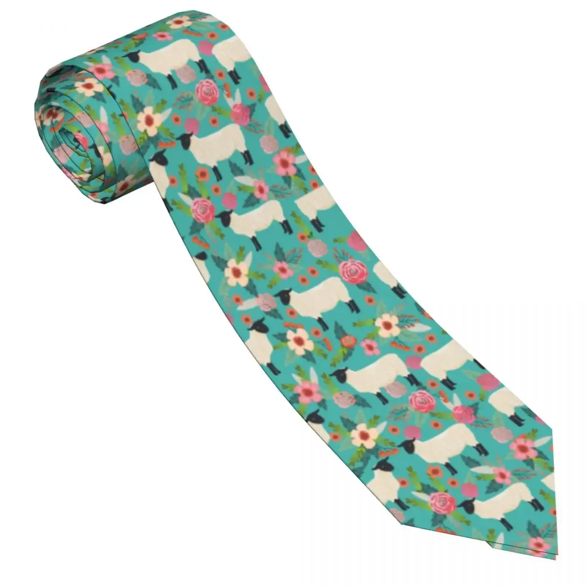 

Men's Tie Cartoon Flower Cow Neck Ties Funny Cool Fashion Collar Tie Custom Daily Wear Great Quality Necktie Accessories