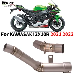 For Kawasaki Ninja Zx-10R Zx10R Zx 10R 2021 - 2024 Motorcycle Exhaust Titanium alloy Mid Pipe Escape Moto Connect 50.8MM Muffler