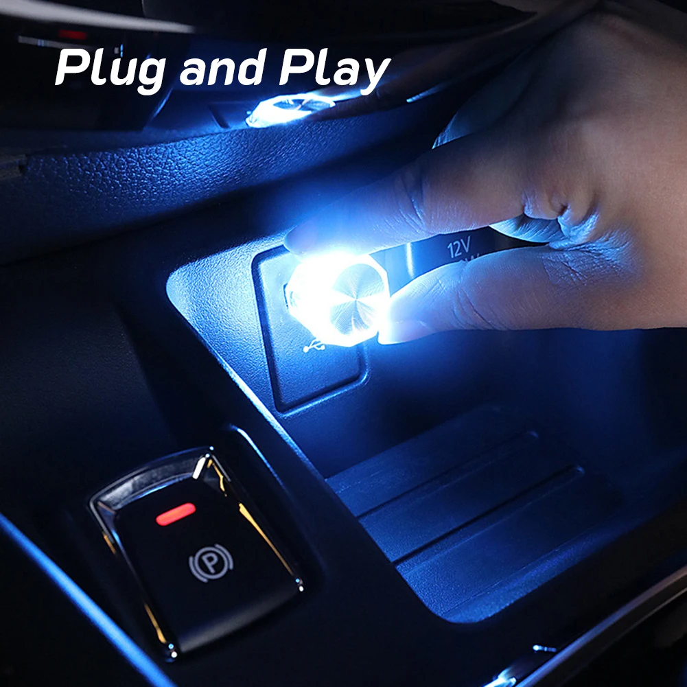 Car USB Atmosphere Light Lighting Gradient Atmosphere Lamp Colorful Night per BMW VW Tesla Benz lampadine a LED decora gli accessori