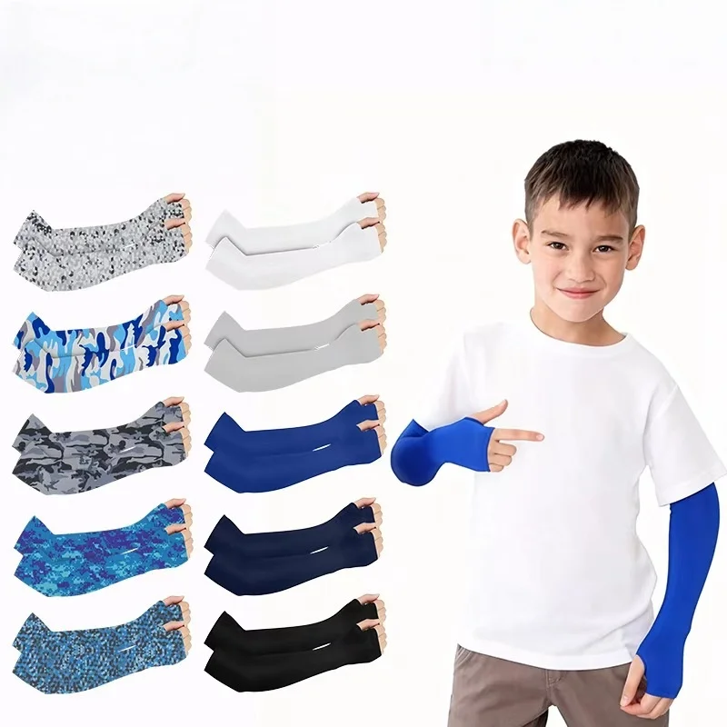 2Pcs Unisex Cooling Arm Sleeves Cover Sports Running UV Sun Protection Outdoor Men Fishing Cycling Quick Dry Arm Warmer