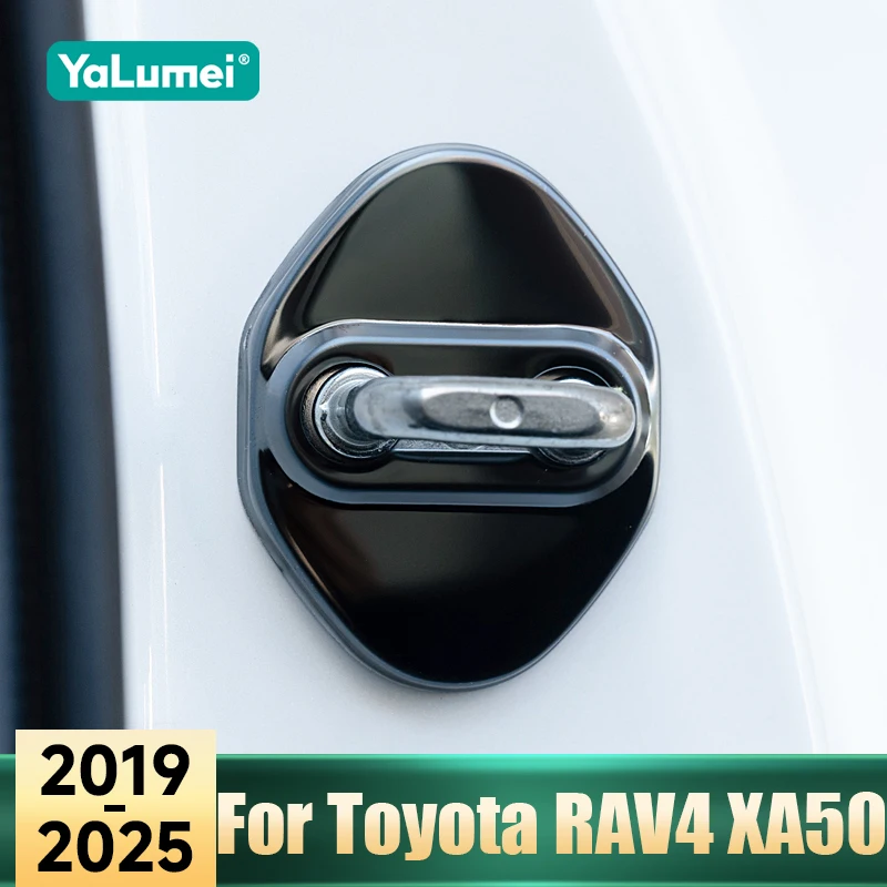 For Toyota RAV4 XA50 2019 2020 2021 2022 2023 2024 2025 Hybrid Stainless Car Door Lock Buckle Cover Rust Protective Accessories