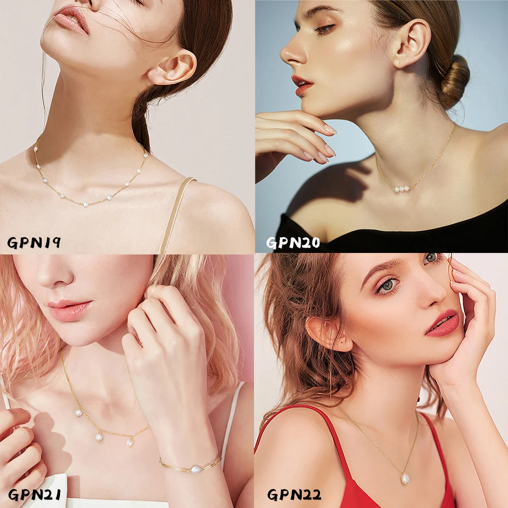 Female Elegant Pearl 14K 18K Gold Necklace Chain Choker Astrology Necklaces Jewelry Star Gift Silver Zircon For Women Dainty Re