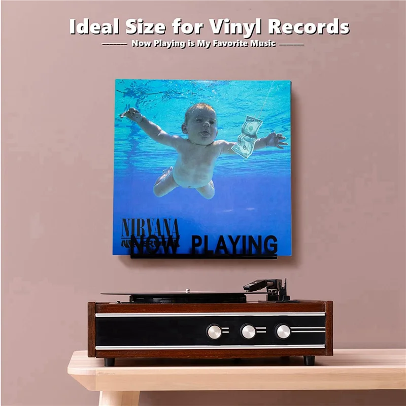 

A98E-3X Wall Mount CD Record Display Stand Now Playing Acrylic Vinyl Record Shelf For Home Decoration Black
