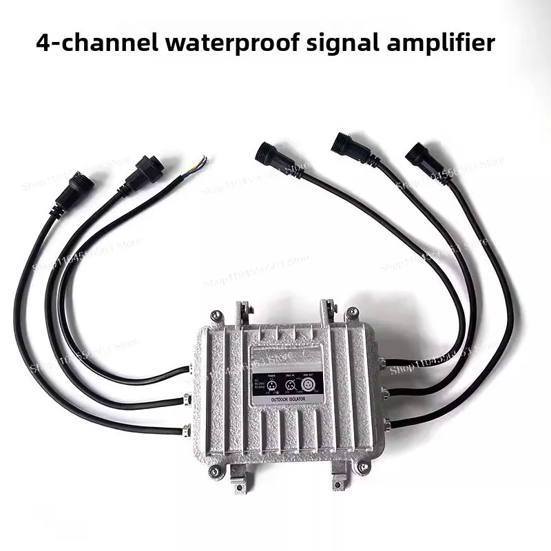Waterproof 4-way Signal Amplifier Outdoor Stage Light DMX512 Amplifier Outdoor Waterproof Beam of Light Light Signal
