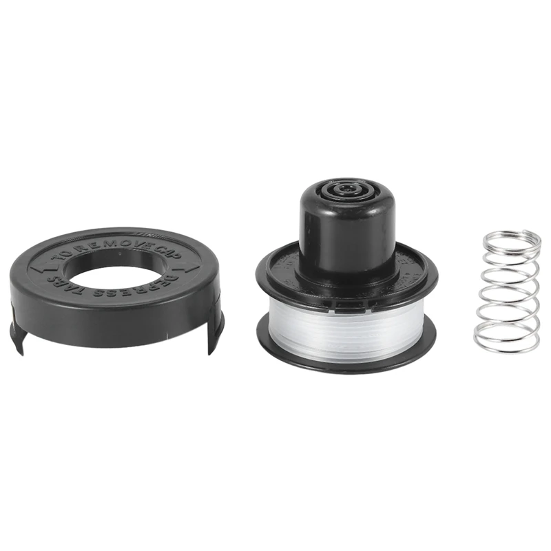 RS-136 Replacement String Trimmer Spool Line For BLACK+DECKER ST4000 ST4500 (1 Spool, 1 Cap And 1 Spring)