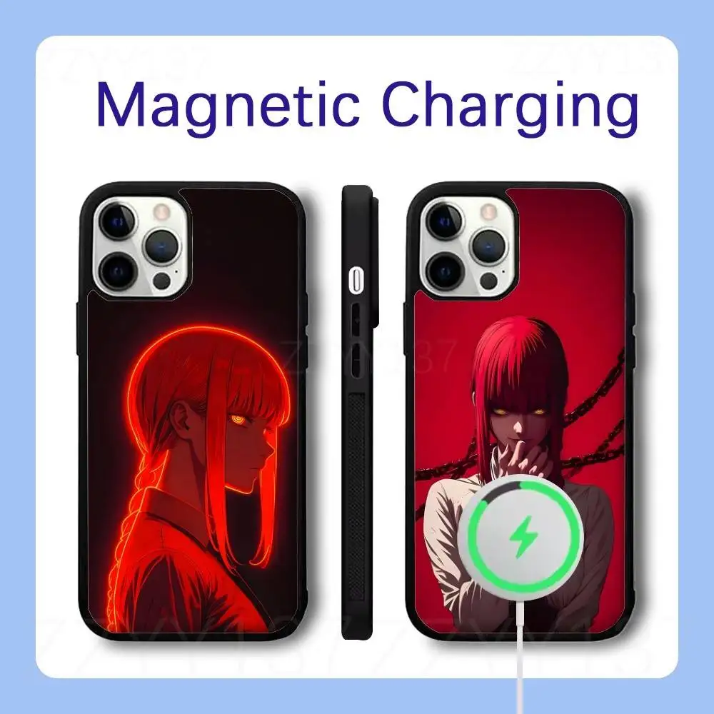 

Makima Chainsawman Phone Case For iPhone 17,16,15,14,13,12,11,Pro,Max,Plus,Air,Mini,SE Magsafe Magnetic Wireless Charging