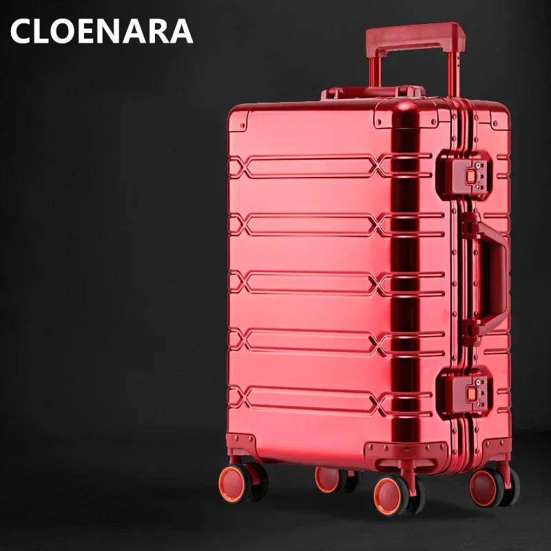 COLENARA Men's Luggage 20 "24" 29 Inch All Aluminum Magnesium Alloy Trolley Case Business Boarding Box Women's Rolling Suitcase