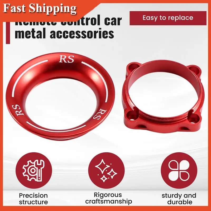 كفاءة المعادن Beadlock عجلة Beadlock عجلة حافة المطاط الإطارات المطاطية الإطارات مجموعة 25X25mm ، الأحمر لسيارة HSP/HPI RC