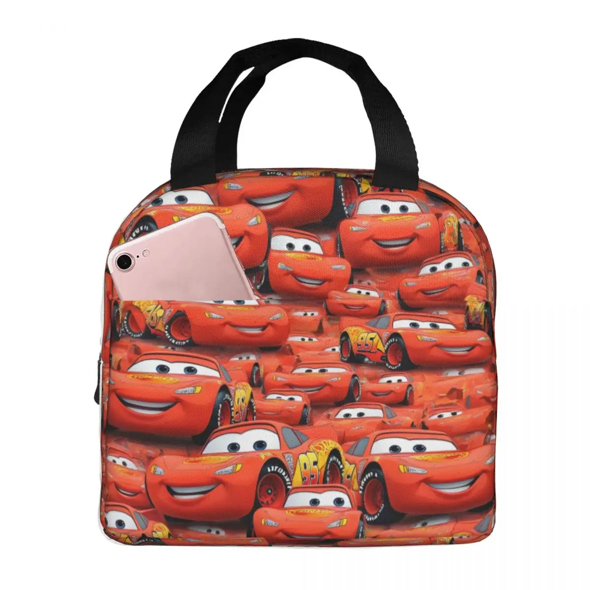 

Lightnings Anime McQueens Resuable Lunch Boxes Waterproof Sport Racing Car Thermal Cooler Food Insulated Lunch Bag School