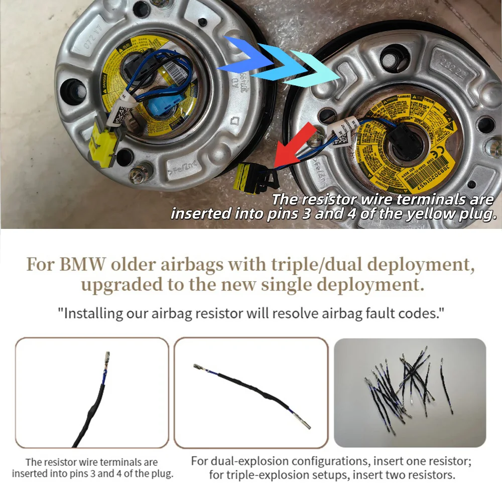 Resolving Airbag Fault Codes For BMW 2011-2020 Converting Older Dual-sensor Airbags To Newer Single-sensor Resistors