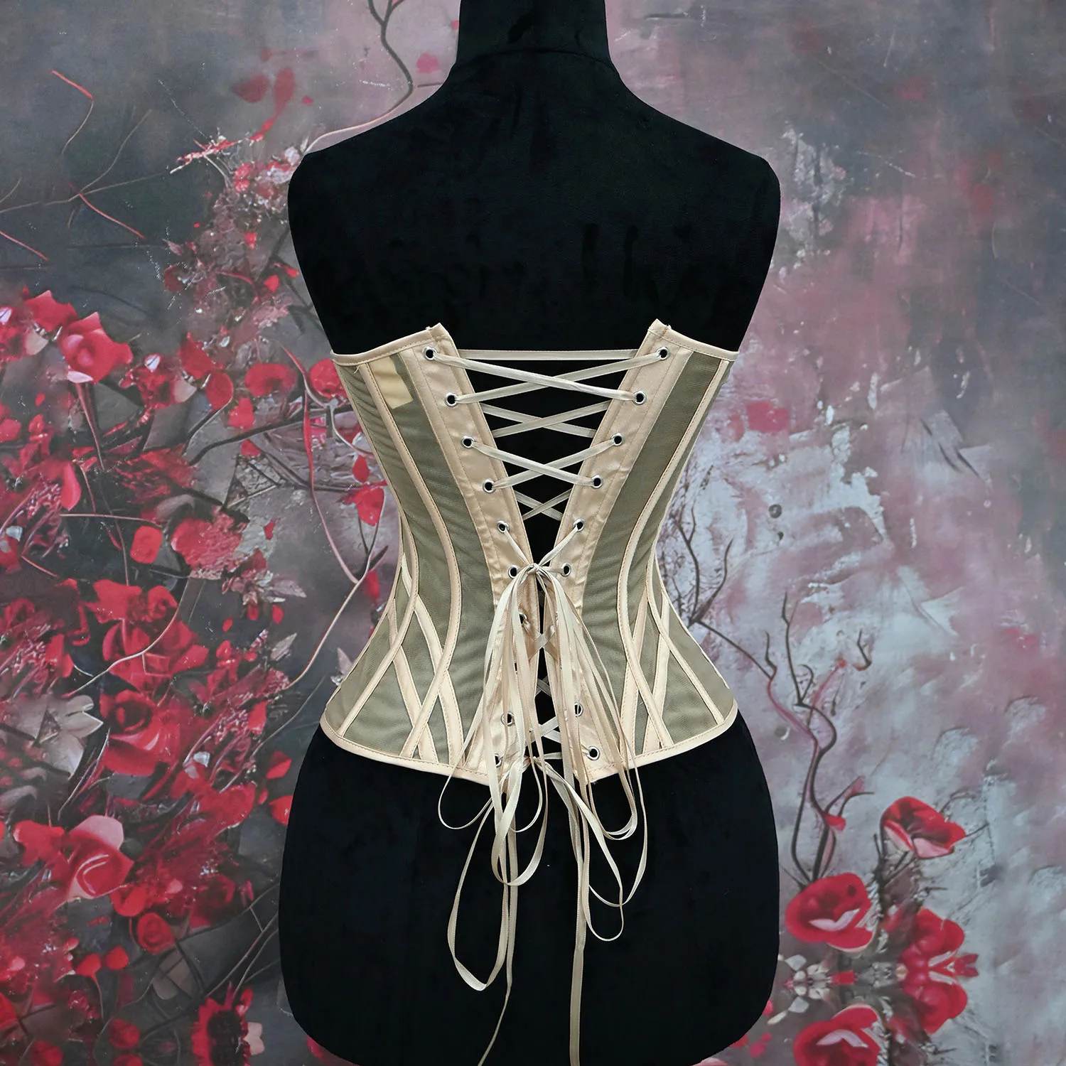 Women's Mesh Bridal Satin Corset Lingerie Breathable Underwear Multiple Sizes Colors Available for Wedding Night Intimate Wear