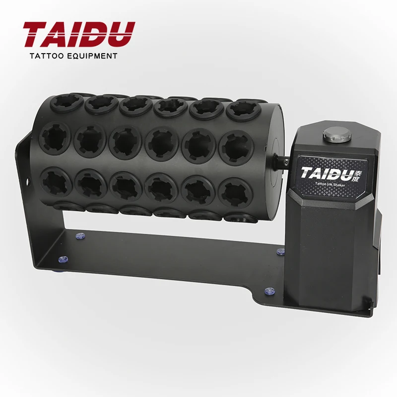 TAIDU New Rotary Tattoo Color Mixer Pigment Shaker 48 holes AC Input Roller Tattoo Ink Mix Machine Tattoo Equipment