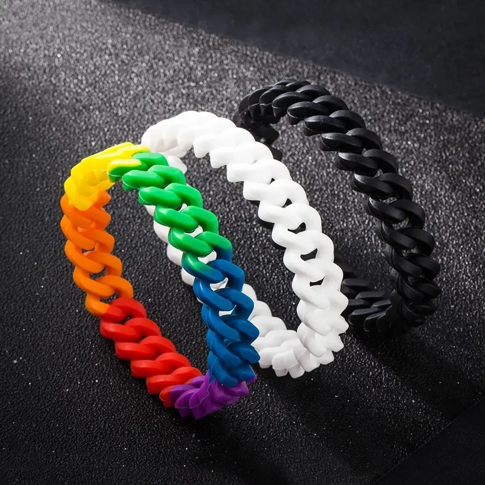 

Silicone Hollow Bracelet Colorful Rainbow Wristband Waterproof Wrist Bands