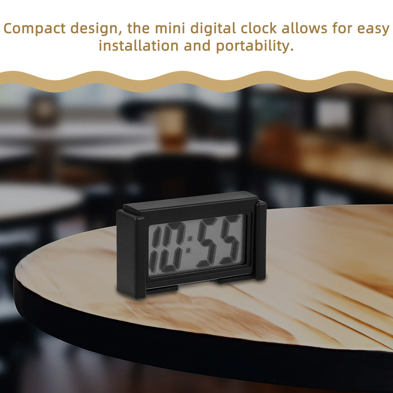 

1Pcs Mini Digital Clock Car Dashboard Clock Vehicle Auto Clock Small Scale Interior Decor