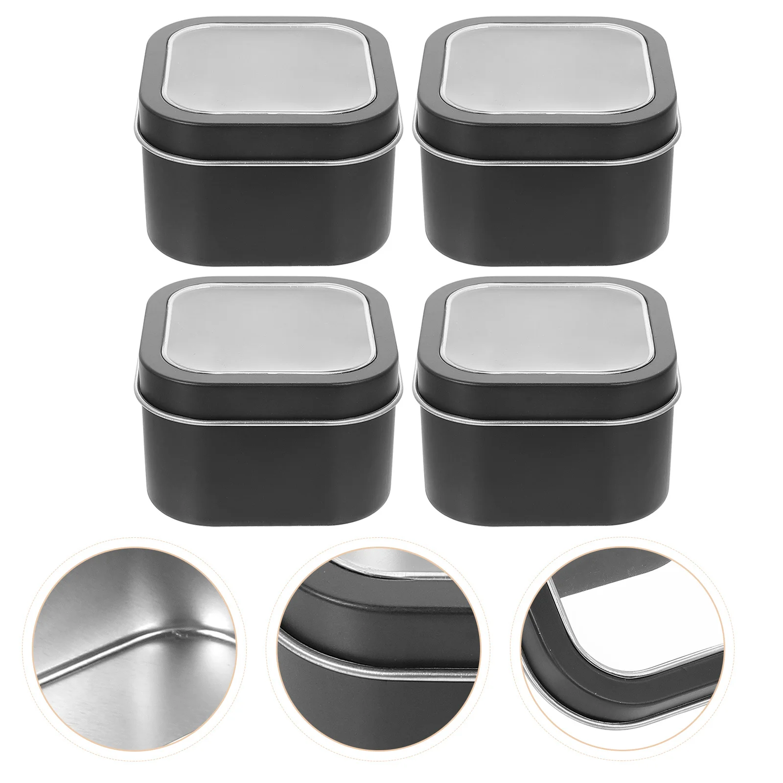 

4pcs Square Tinplate Gift Storage Boxes Durable Portable For Making Candies Jewelry Sundries Organizer Birthday Wedding