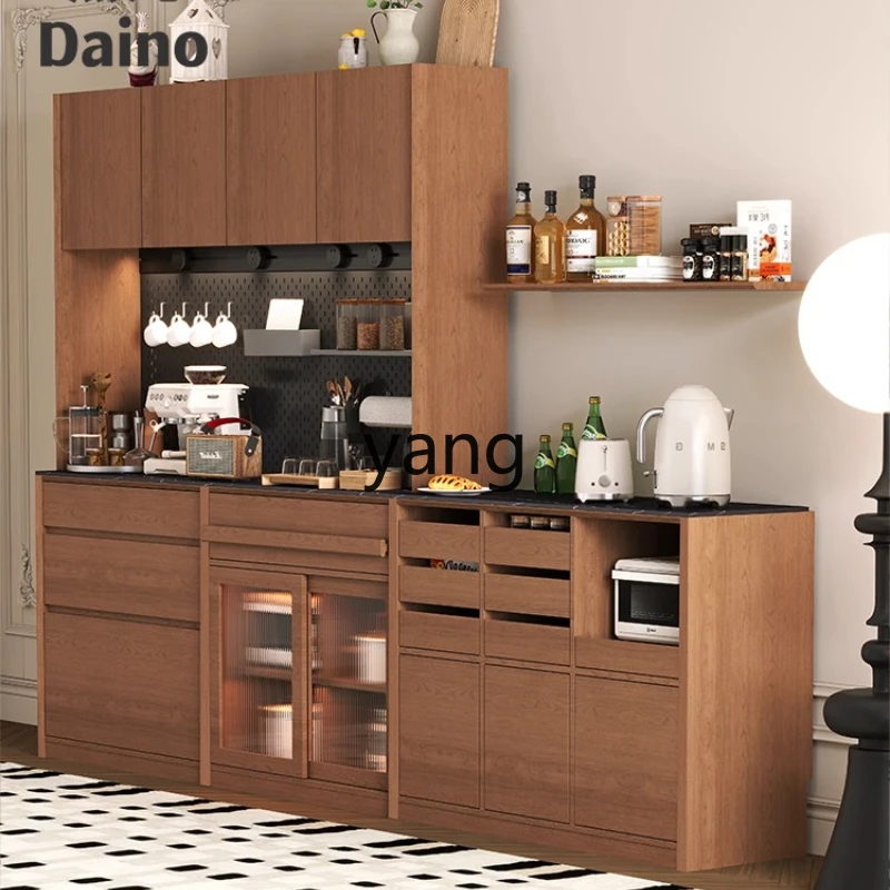 LTT solid wood dining side cabinet water bar counter integrated multi-functional kitchen cabinet combination overall floor