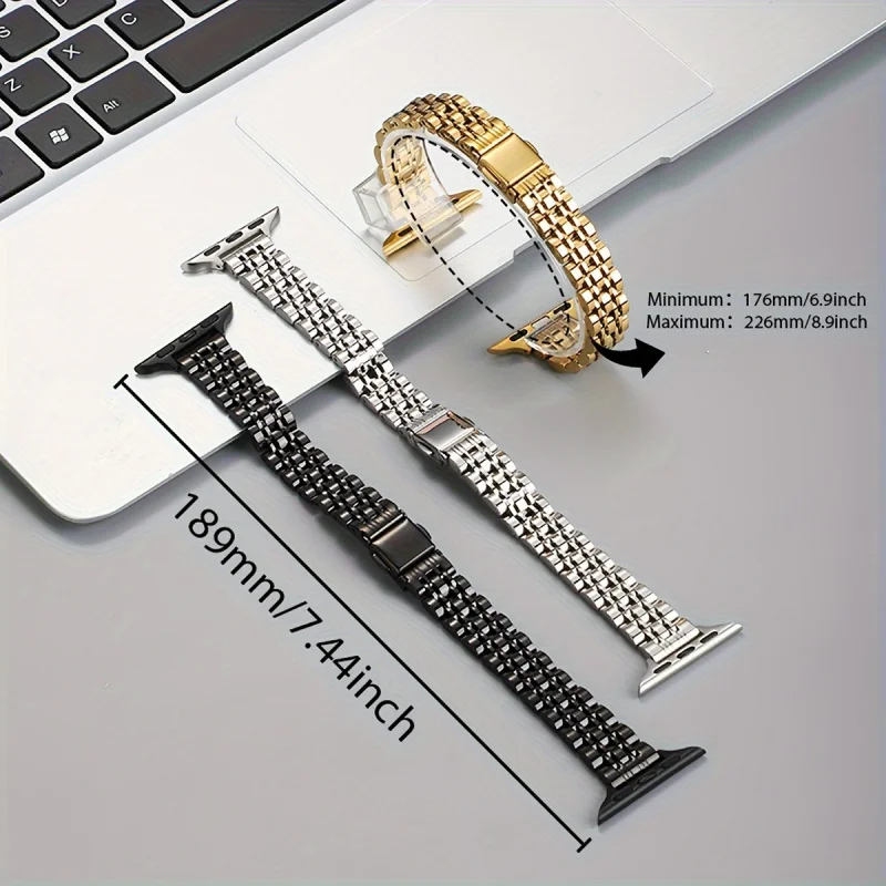 Dwukolorowa bransoleta ze stali nierdzewnej do Apple Watch 38/40/41/42/44/45/46/49mm Serii 1-11 i SE, metalowa opaska na nadgarstek do IWatch Series — zdjęcie produktu 2