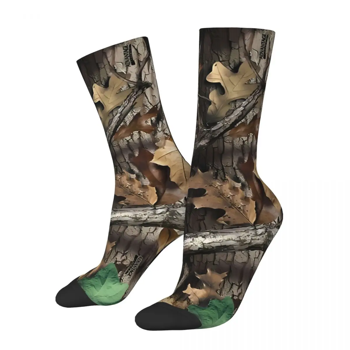 Forest Shade Funny Men's Socks Vintage Camouflage Hip Hop Casual Crew Sock Gift Pattern Printed