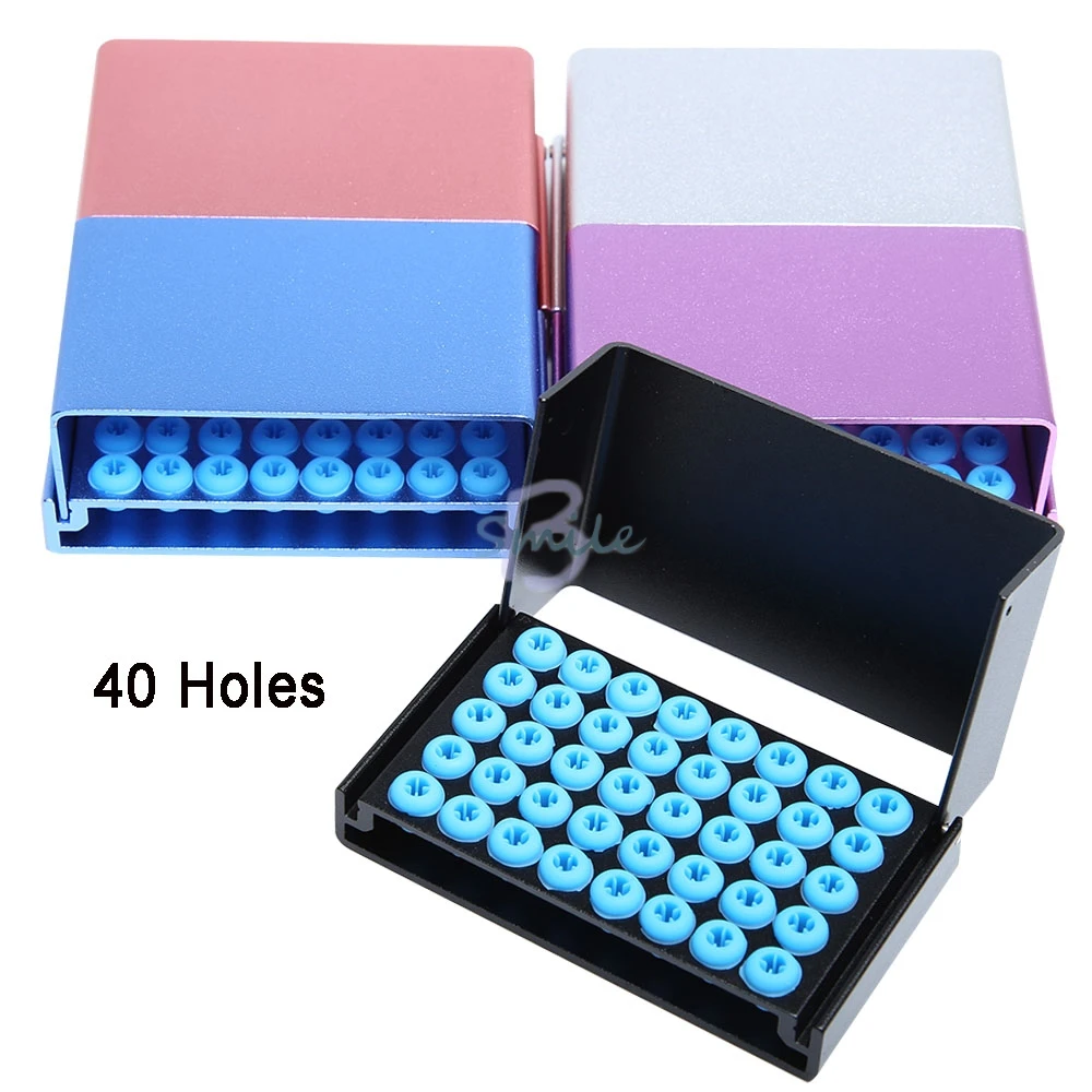 

1pcs New 40Holes Dental Autoclavable Disinfection Box Dental Burs Holder Aluminium Alloy Disinfection Case Dental Burs Case