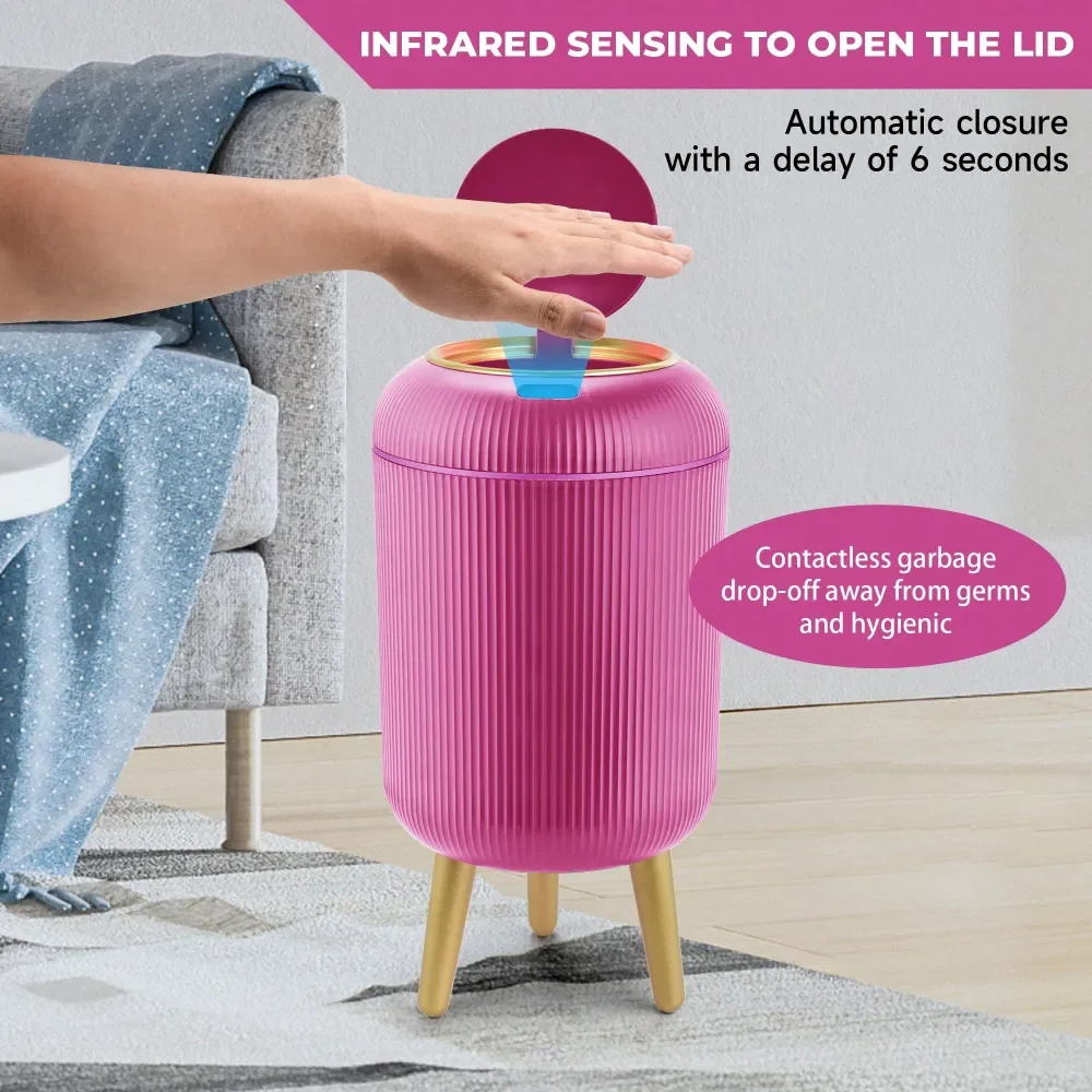 

Автоматическое мусорное ведро с датчиком движения, бесконтактное, для кухни и ванной, 10 л, с контролем запаха, на батарейках