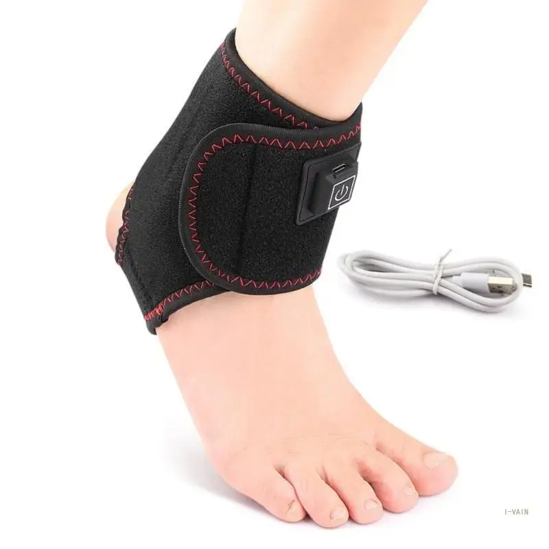 M5TC USB Heated Ankle Warm Support, Women Men Electric Heated Therapy Ankle Brace for Left Right Ankle Sprain Injury Recover