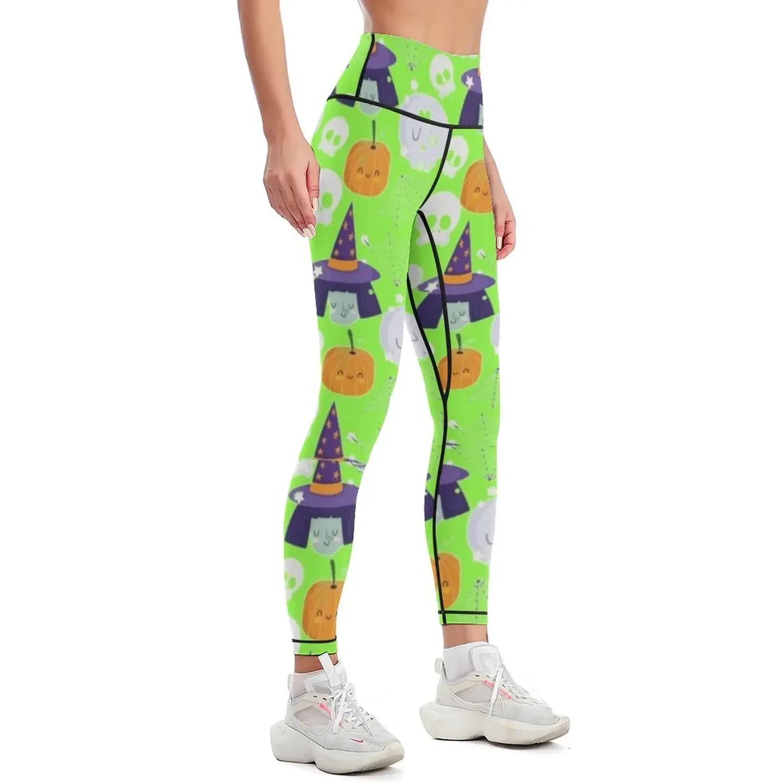 Halloween Funny Pumpkin Cat Spirit Pattern Leggings legings for fitness workout clothes for trousers legging gym Womens Leggings